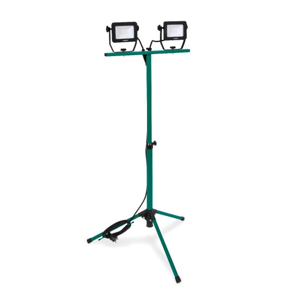 VONROC Baustrahler LED mit Stativ - LED Arbeitsstrahler höhenverstellbar [Einzeln Dreh- und Schwenkbar] Arbeitsleuchte für den Innenbereich [IP65 Schutz] (2x 20W)