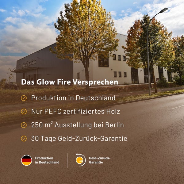 Glow Fire Elektrokamin 'Thebe' | LED Standkamin in schwarz mit Heizung (1500 W) | HxBxT: 85x86x30 cm