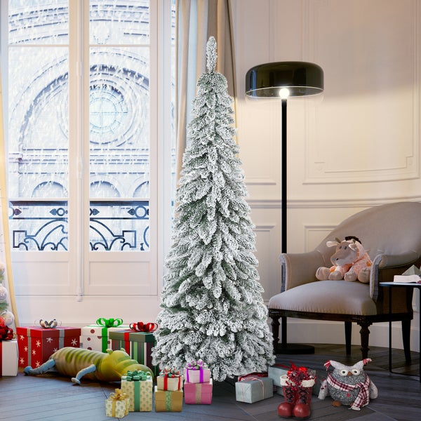HOMCOM Künstlicher Weihnachtsbaum, 74L x 74B x 180H cm, Kunststoff, Stahl, Grün