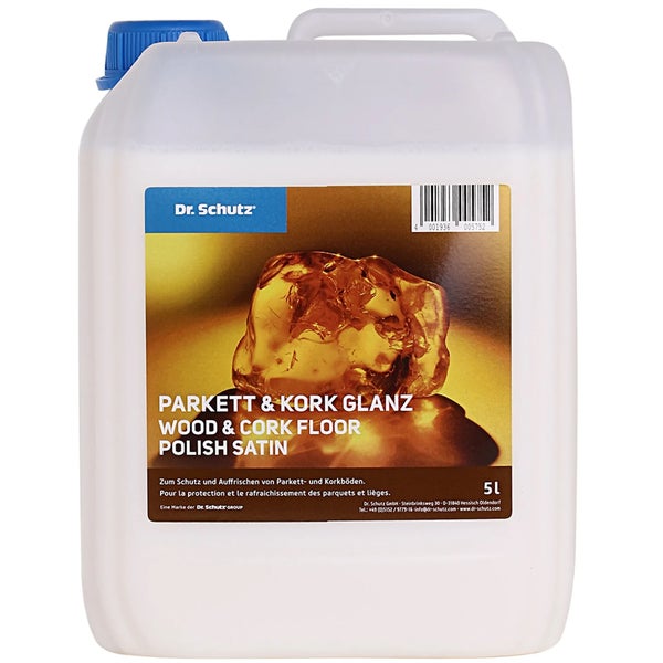 Dr. Schutz Parkett und Kork Glanz Pflegemittel für Holzböden, 5 Liter Kanister