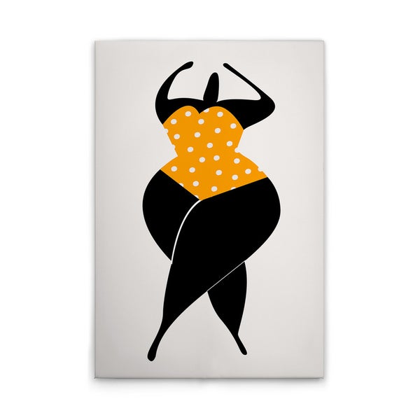 Illustration einer Frau mit Badeanzug auf Leinwand