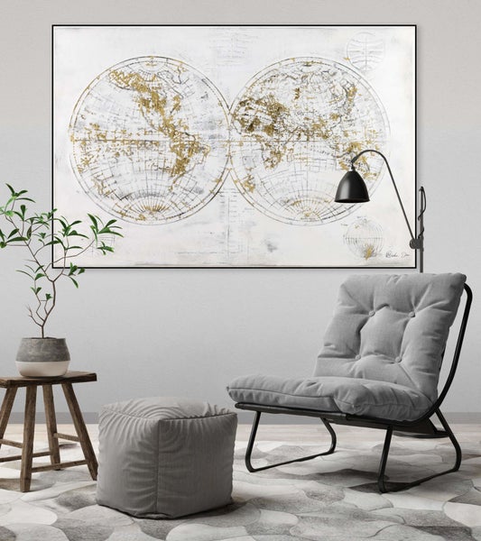 Handgemaltes Gemälde Acrylfarbe 120x80cm Grau