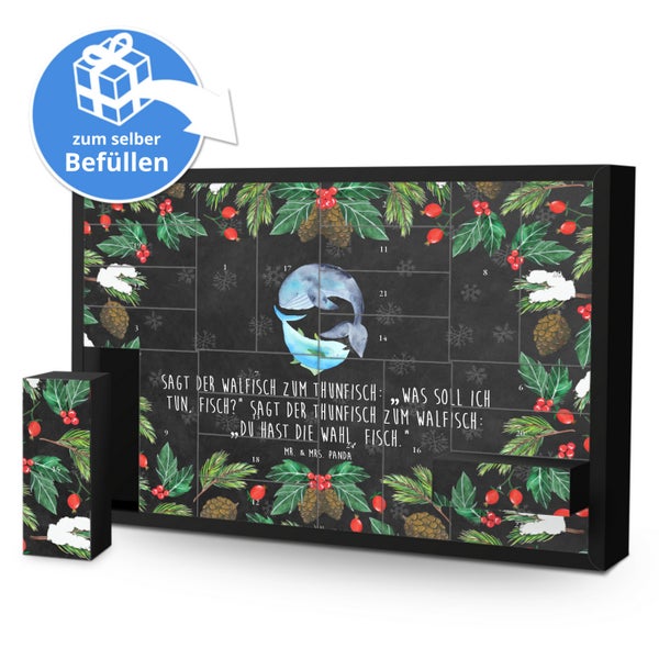 Mr. & Mrs. Panda Befüllbarer Adventskalender Walfisch Thunfisch - Schwarz