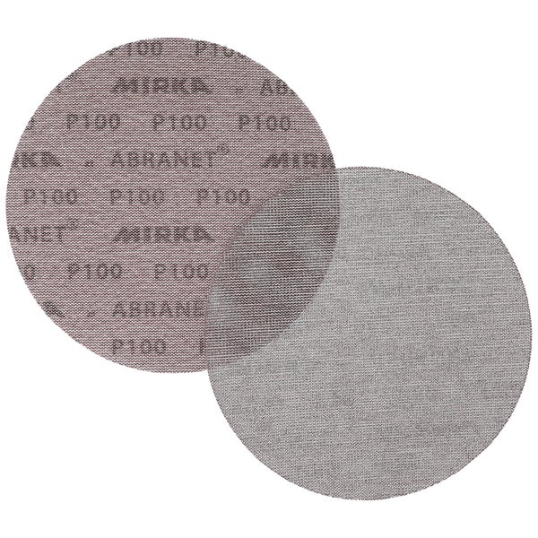 Mirka Abranet Netz-Schleifscheiben Ø 225 mm Klett / Korn P100 / 25 Stk / zum Schleifen von Holz, Spachtel, Lack, Kunststoff / 5422302510