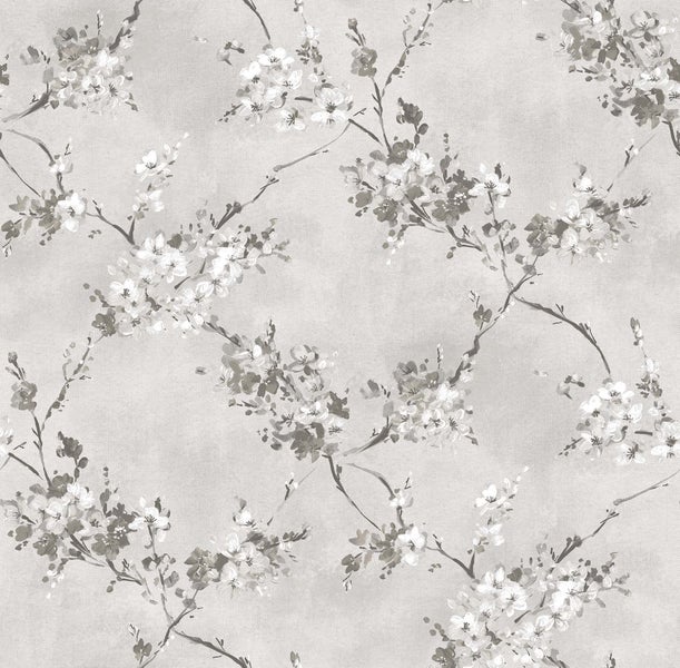 Sanders und Sanders Tapete Blumen Grau - 53 cm x 10 m - 640388