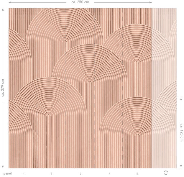 Dekoratives Wandpaneel mit abstraktem Bogenmuster.