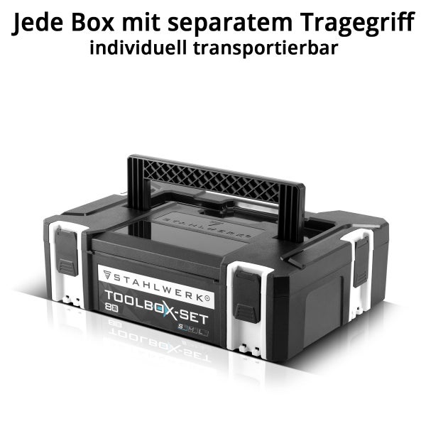 STAHLWERK Toolbox Set 5 in 1 Systembox Werkzeugkiste Werkzeugkoffer Werkzeugbox