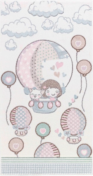 Teppich für Kinder Sympathische Luftballons - Beige - 80x150cm - CUTE LOON