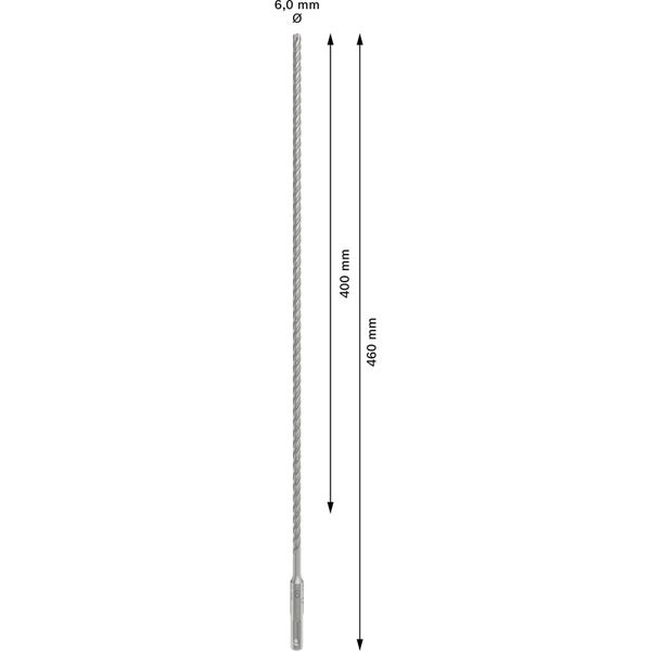 6,0 mm Hammerbohrer mit einer Länge von 460 mm
