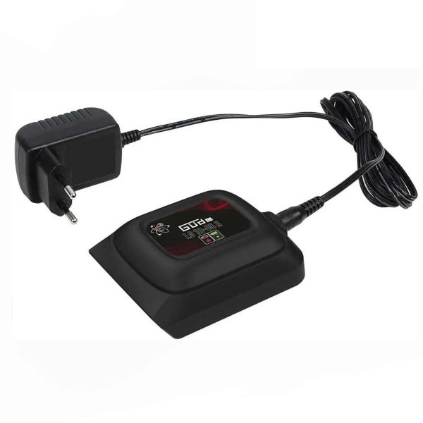 Güde Ladegerät LG 18-05 II für Akkus, Kunststoff, schwarz, mit Netzkabel und Stecker.