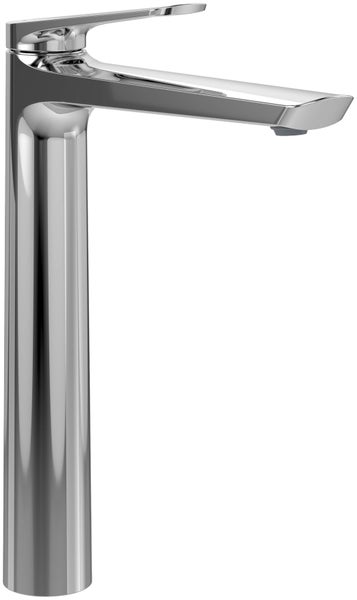 Villeroy & Boch Oasis Waschtischarmatur erhöht, ohne Ablaufgarnitur, Wasserhahn Bad mit Keramikkartusche, Waschbeckenarmatur wassersparend, Auslauf Höhe 245mm, rund, Chrom