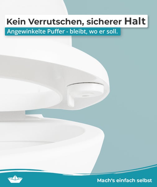 Calmwaters WC-Sitz erhöht, + 5 cm Erhöhung, stabiler Griff, Absenkautomatik, Made in EU, antibakteriell, univeral, oval, Duroplast, Toilettensitz