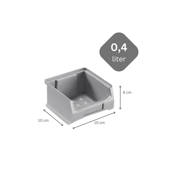 PROREGAL Trägersystem Graue Systemplatte mit 45 x Grauen Sichtlagerboxen 1.0 Maße H x B 50 x 100 cm Sichtlagerbox Sichtlagerbehälter