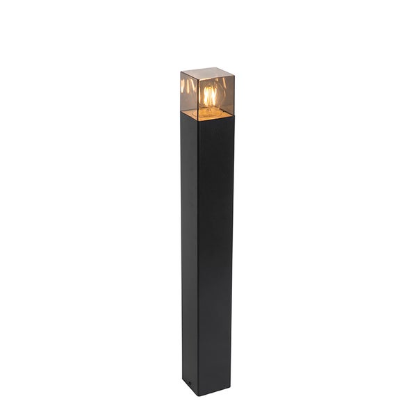 Außenstehlampe schwarz 70 cm IP44 mit Rauchglas - Dänemark