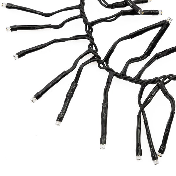 LED Lichterkette mit schwarzem Kabel fuer Innen- und Aussenbereich