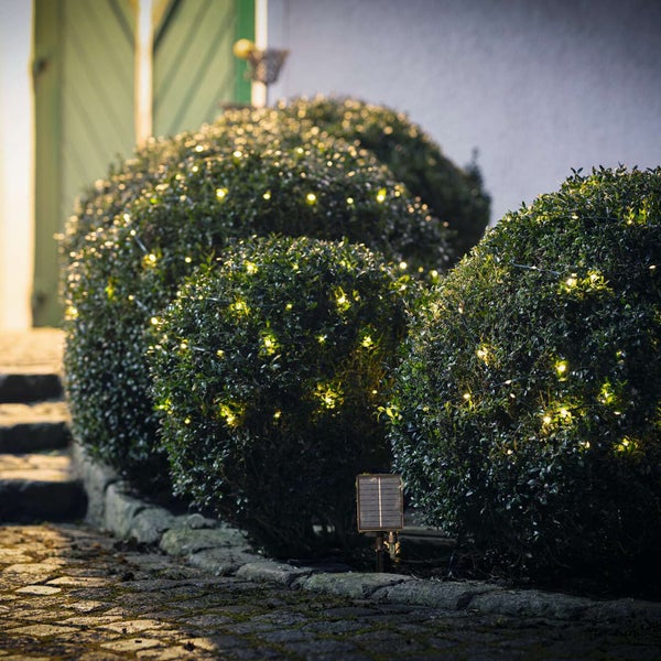 FRANK FLECHTWAREN | LED-Lichterkette Solar, KUNSTSTOFF, L: 20 m, 1 m Zuleitung