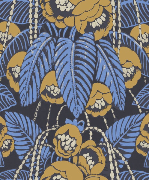 Masureel Tapete Blätter Blau - 53 cm x 10.05 m - 630013