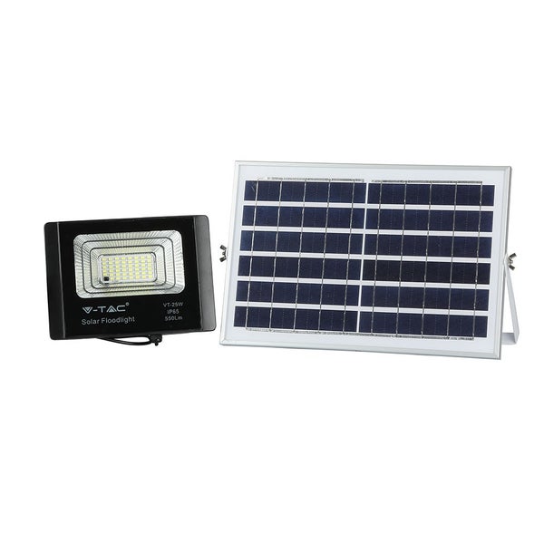 V-TAC VT-25W - Schwarze Solar-Flutlichter - 12W - IP65 - 550 Lumen - 4000K