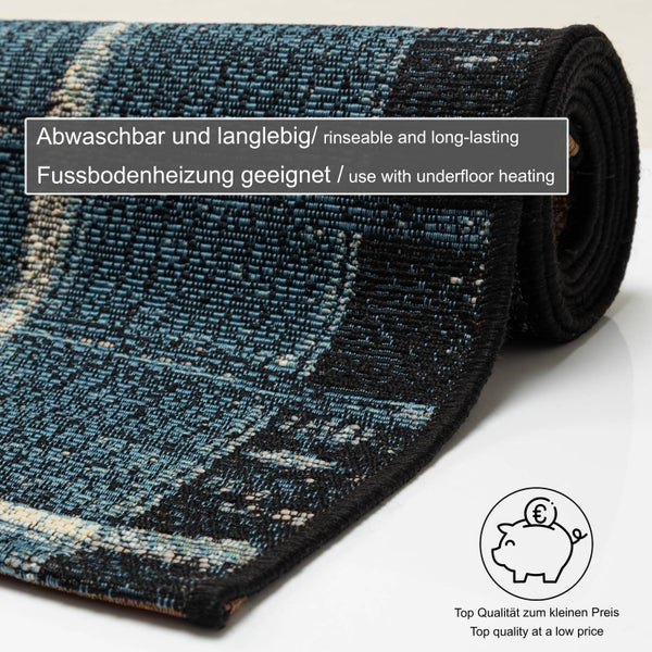 Abwaschbarer und langlebiger Teppich, geeignet für Fußbodenheizung, Top-Qualität zum kleinen Preis.
