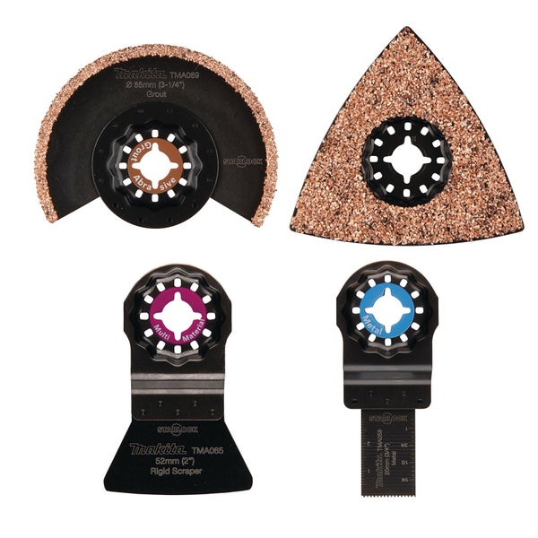 Makita Sägeblätterset für Multifunktionswerkzeuge, bestehend aus Fugen-, Schleif- und Schaberklingen