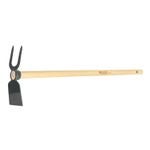 Gartenhacke mit Stiel aus Holz und doppelseitigem Metallkopf für Gartenarbeiten