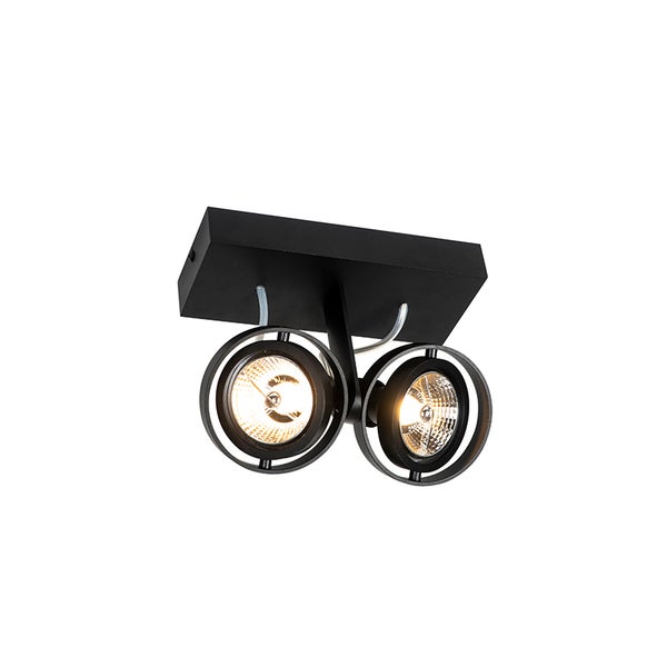 Schwarze Deckenleuchte mit zwei Strahlern