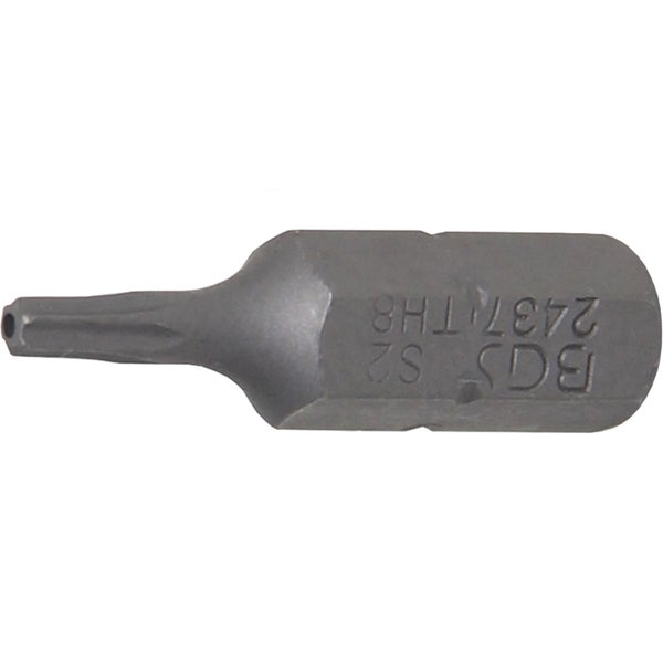 BGS Bit Antrieb Außensechskant 6,3 mm (1/4) T-Profil (für Torx) mit Bohrung T8 - 2437