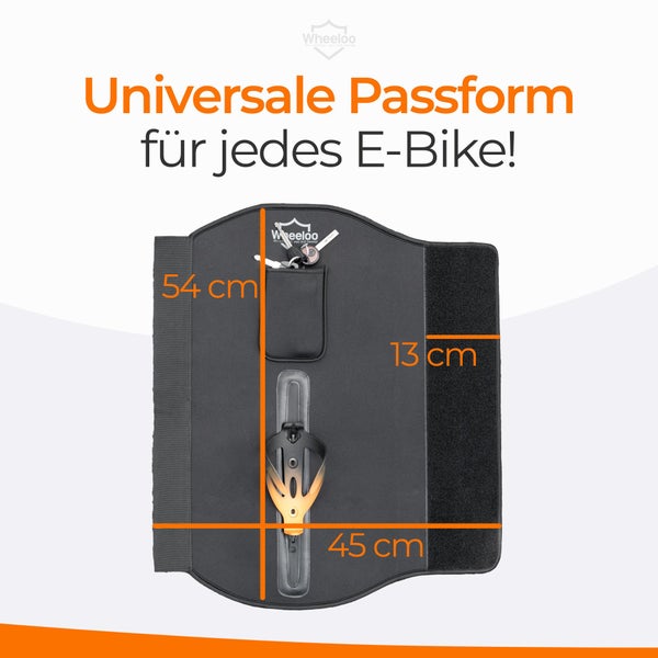 E-Bike Akku Schutzhülle mit Flaschenhalter Öffnung I Ebike Schutz mit Reißverschluss + Tasche I für mehr Reichweite I universale Passform I Fahrrad Abdeckung für integrierte E bike Akkus I WHEELOO