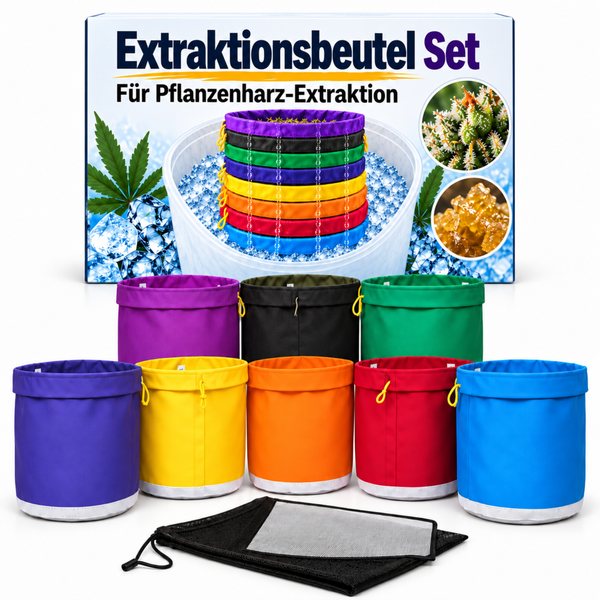 Extraktionsbeutel Set für Pflanzenharz Extraktion mit verschiedenen Siebgrößen und Aufbewahrungstasche