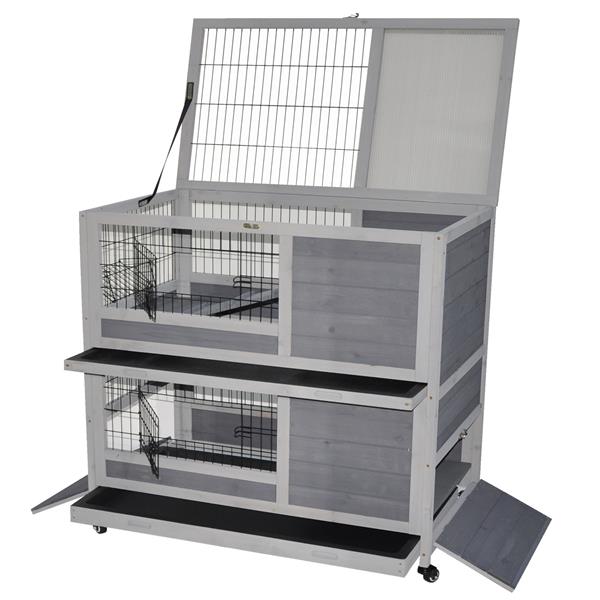 Indoor Kleintierstall Belinda grau 90 x 53 x 95 cm