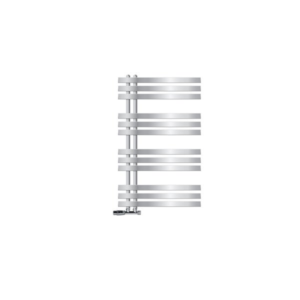 LuxeBath Badheizkörper Mittelanschluss 600 x 1000 mm Chrom mit Thermostat und Anschlussgarnitur Eck Wand - Design Heizkörper Badezimmer Heizung Handtuchwärmer Handtuchtrockner Handtuchheizkörper
