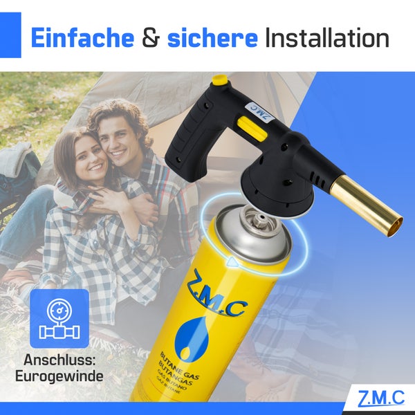 Gasbrenner mit Gaskartusche und einfache Installation