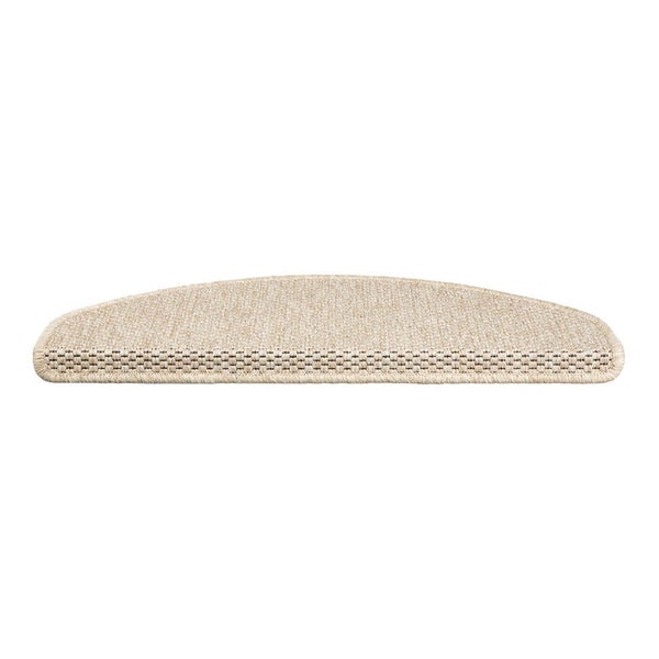 FLOORDIREKT Stufenmatte Kalkutta - Sisaloptik - Schlingenpol - Selbstklebend - Beige - Halbrund - 23,5 x 65 cm