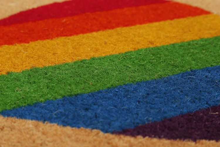 Fußmatte aus Kokosfaser Natur Bunt Home Is Where Your Heart Is WECONhome 45x75 cm