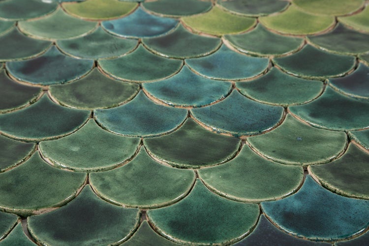 Fischschuppen Mosaikfliesen aus Keramik