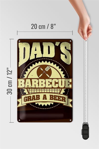 Blechschild Spruch 20x30cm Dad´s barbecue grab a beer
