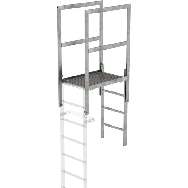 Metalltreppe mit Plattform und Geländer für den sicheren Zugang