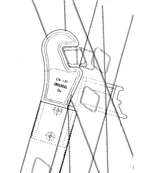 Skizze einer Leiter mit dem EN 131-Siegel