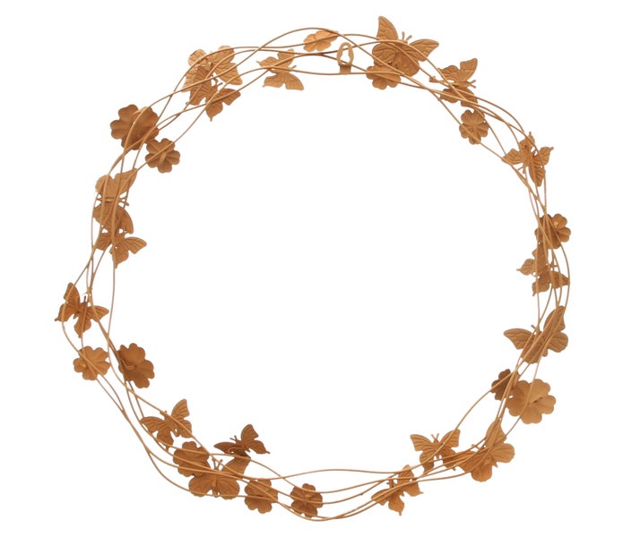 FRANK FLECHTWAREN|Rostkranz Blumen und Schmetterlinge, 45 x 45 x 4,5 cm, METALL