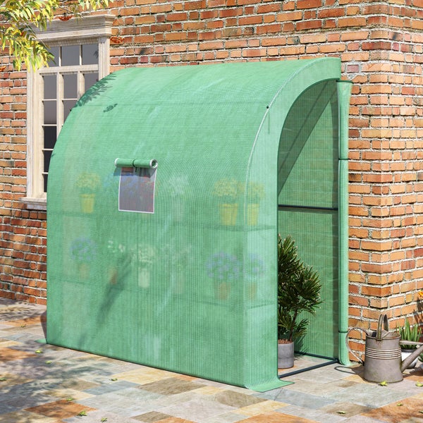 Outsunny Foliengewächshaus, mit Mesh Fenster, 200 x 100 x 215 cm, Stahl, PE, Grün