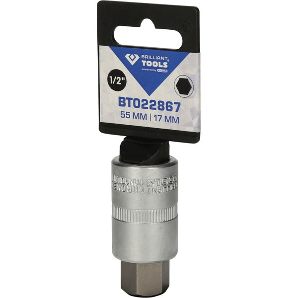 BRILLIANT TOOLS 1/2 Innensechskant Bit-Stecknuss 55 mm lang 17 mm - BT022867