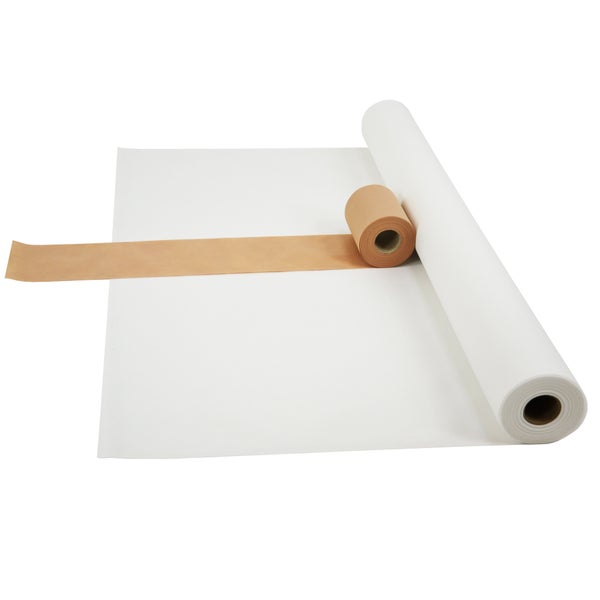 Sensalux Kombi-Set 1 Tischdeckenrolle 1m x 25m weiß + Tischläufer 15cm beige