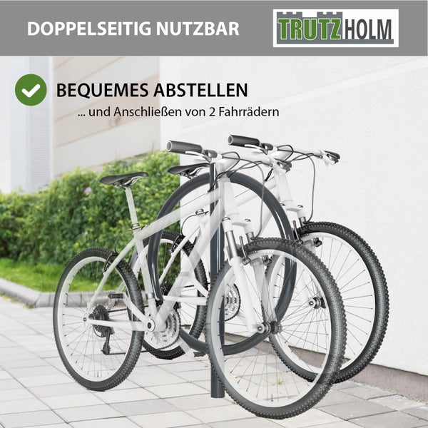 Fahrradanlehnbügel 115 x 76 cm Stahl pulverbeschichtet Ø 60 mm zum Einbetonieren Parker Anthrazit            Typ O