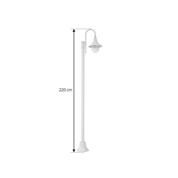 Lindby Mastleuchte außen Daphne (spritzwassergeschützt (Modern) in Weiß aus Aluminium (1 flammig, E27) - Kandelaber Außenleuchte