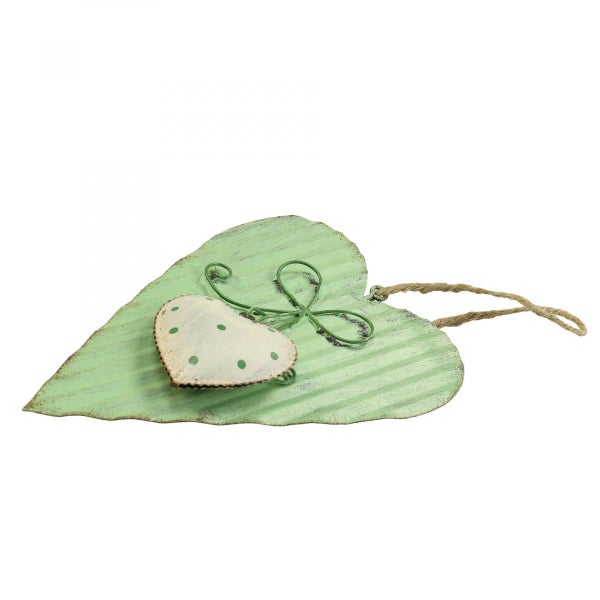 Dekoratives Herz aus Metall mit Aufhängung aus Seil