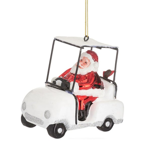 Weihnachtsmann im Golfwagen Weihnachtskugel - Sass & Belle