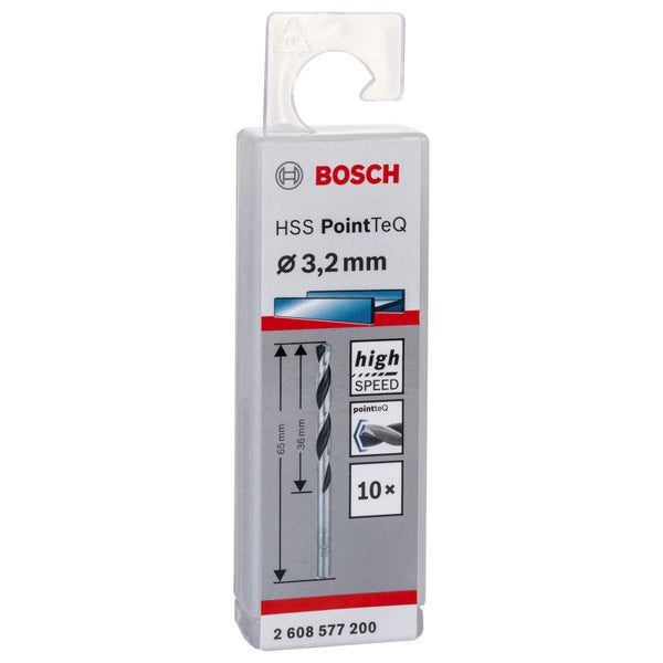 Bosch HSS PointTeQ Bohrer, Durchmesser 3,2 mm, 10 Stück
