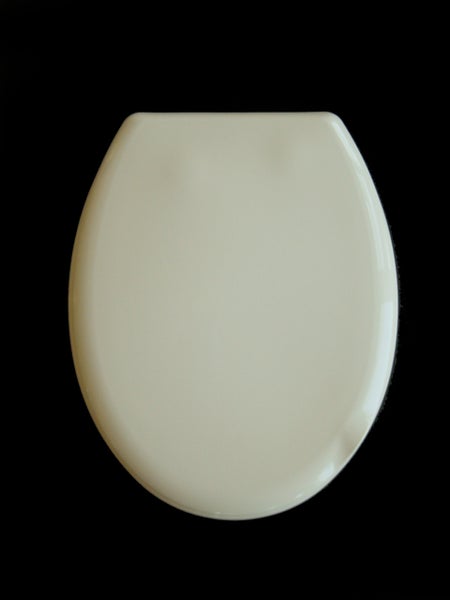 WC Sitz Como beige, klassische Form, Edelstahlscharniere, sehr bruchsicher