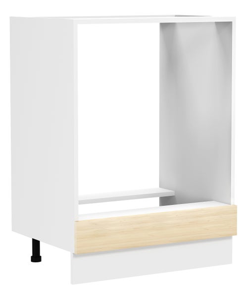 Ofenschrank Breite 60 cm Küche Fasola Weiß / Honig-Eiche