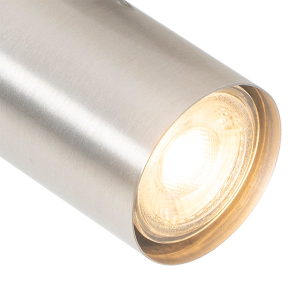 Nahaufnahme einer runden Leuchte aus Metall.